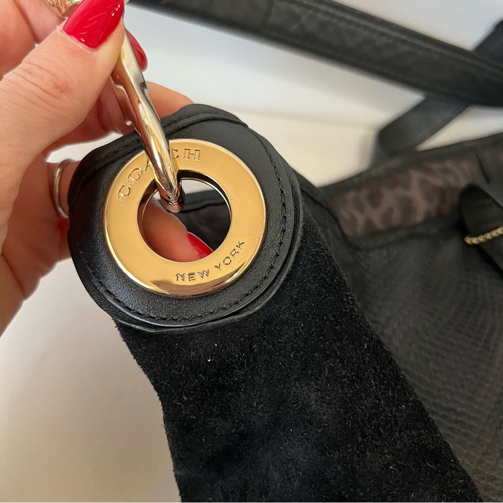 Coach Hadley Exotic Python Black Leather Tote - image 4